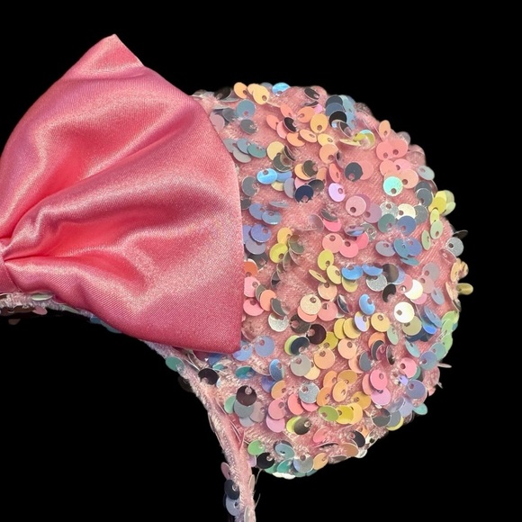 Gorgeous HANDMADE Disney Inspired Sequin Pastel Minnie Ears Headband  - MINT main image 4